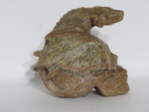 Large Agate Skull with Lizard